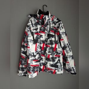 Riviyele White Black And Red snowboard jacket xxxl youth 23x 37x31.